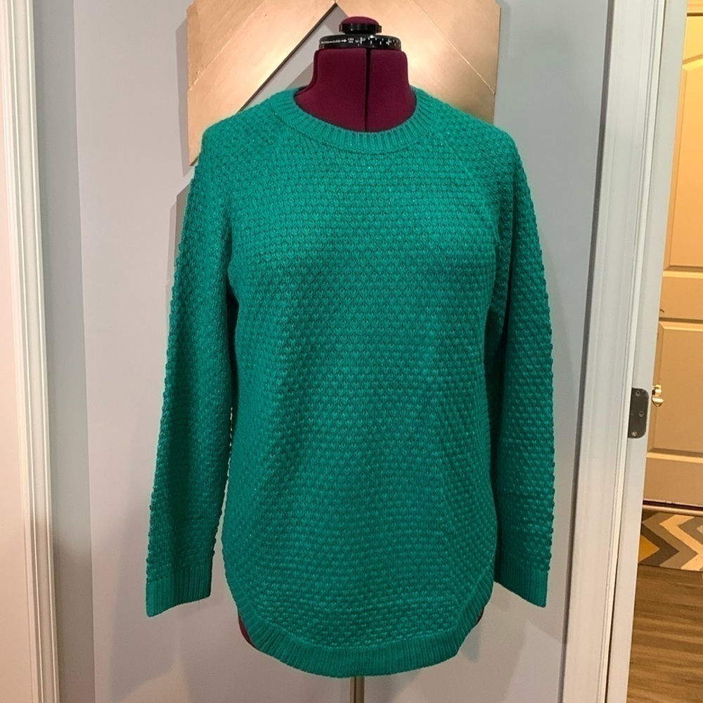 St. John’s Bay green metallic red sweater size medium